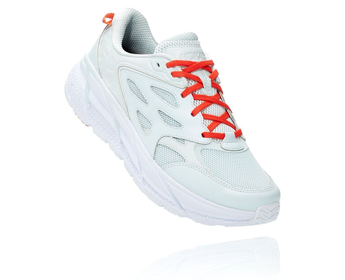 Hoka One One All Gender Clifton L South Africa - Mens Walking Shoes - Light Blue / Mandarin Red,CMBA